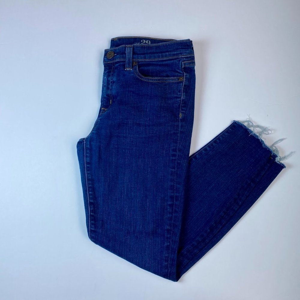 J. Crew, blue Toothpick mid rise skinny jeans, size 8/29